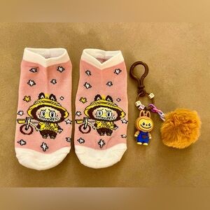 Labubu Socks and Charm Set - Pink